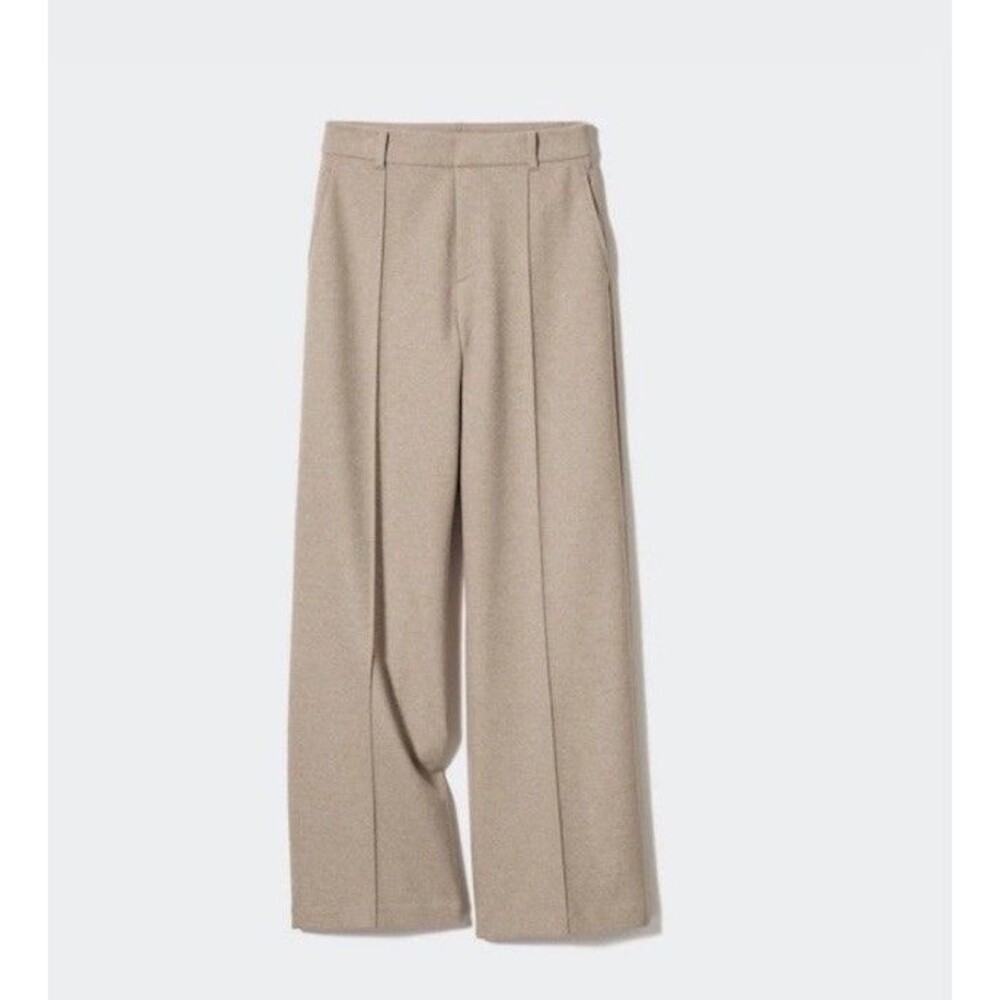 Uniqlo Brushed Jersey Wide Pants Beige Women’s Size M (waist 27-29.5 In.)